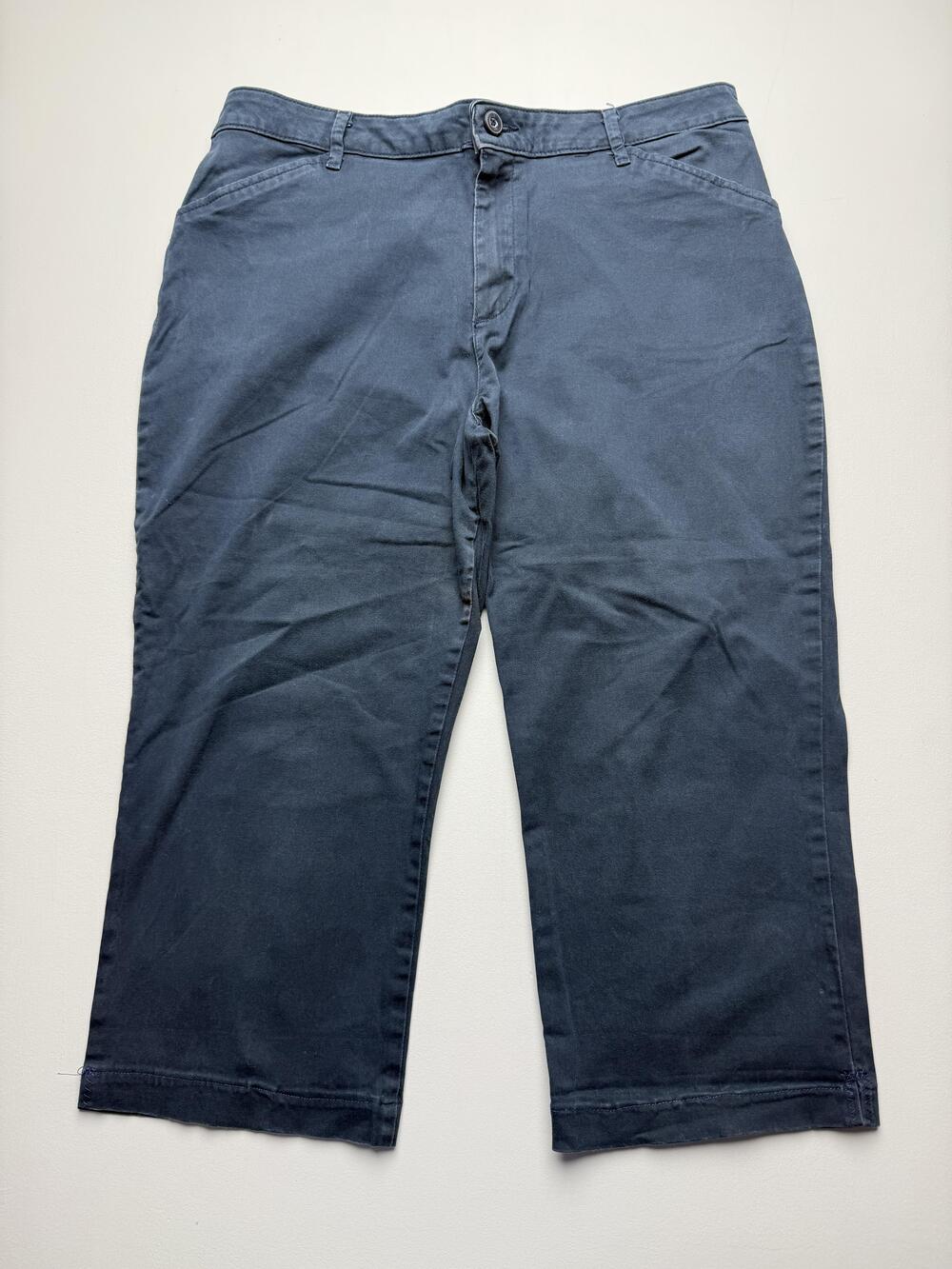 Lee Capri Pants Womens 12 Blue Twill Chino Relaxed Fit Straight Leg Casual